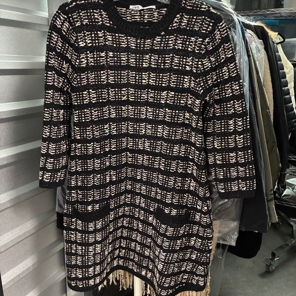 Zara Multicolor Tweed/Boucle 60’s inspired dress